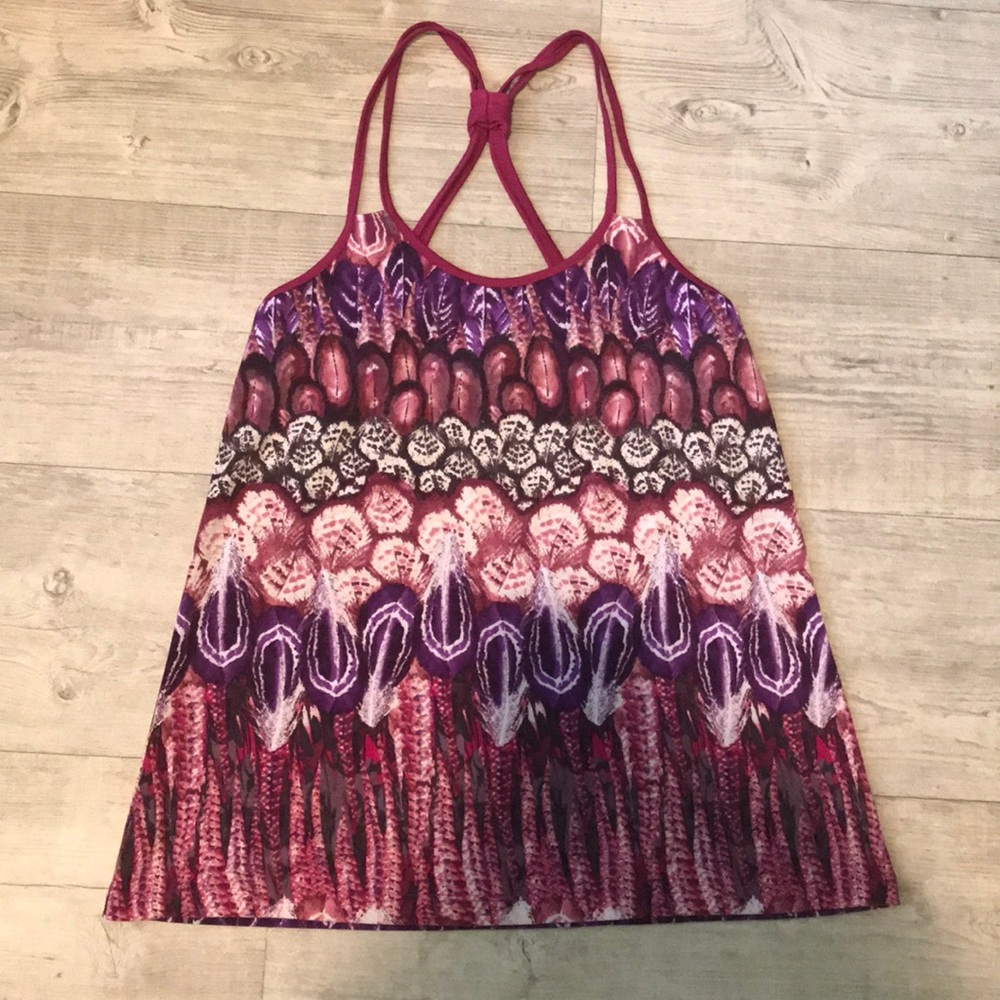 Delia’s Racerback Feather Print Flowy Tank - Vintage Y2K